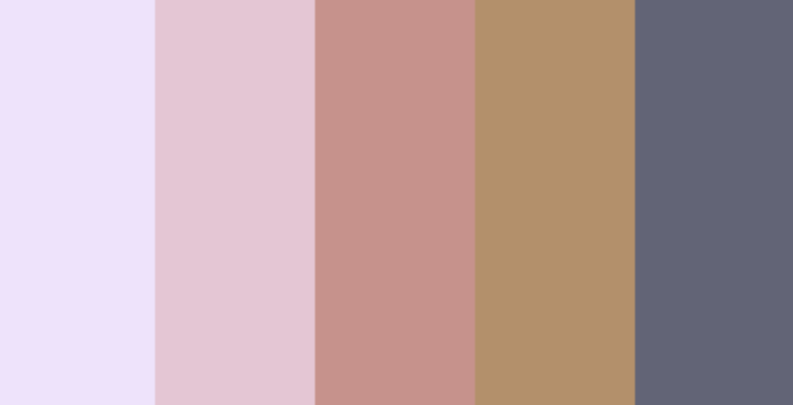 A palette of pastel colors