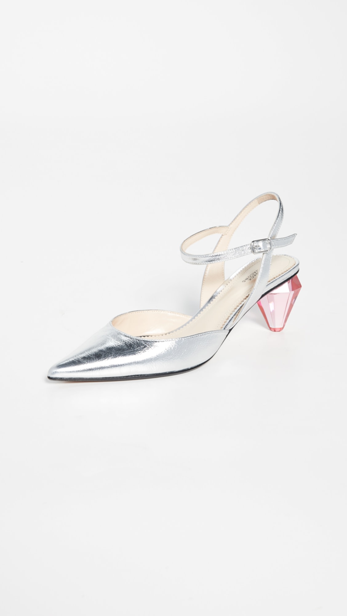 Shiny silver heel