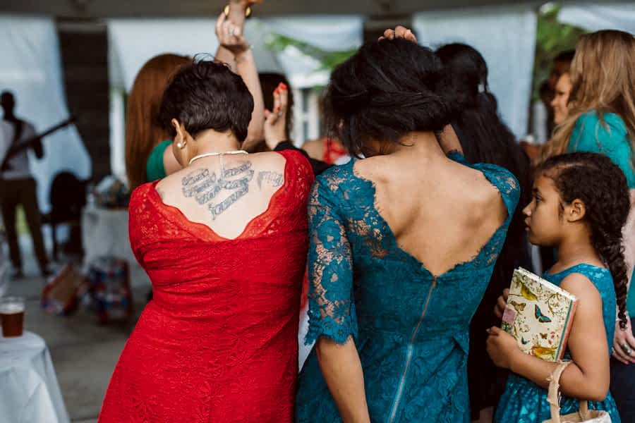 Women dancing at wedding