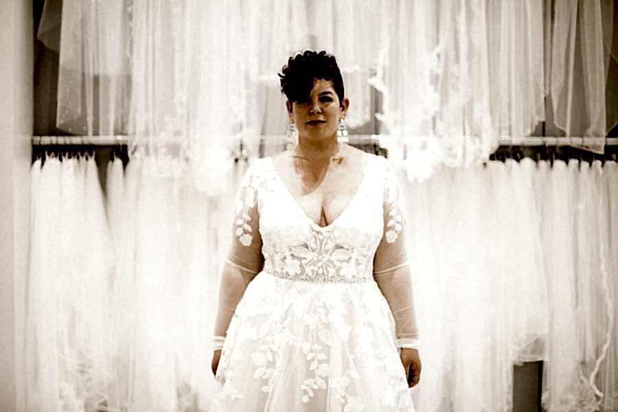 Maddie in a David's Bridal Wedding Dress