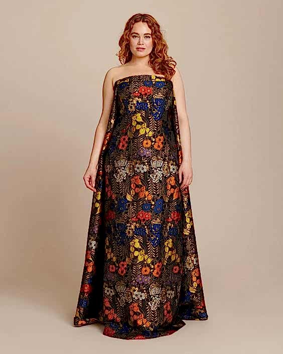A colorful fall seasonal gown.