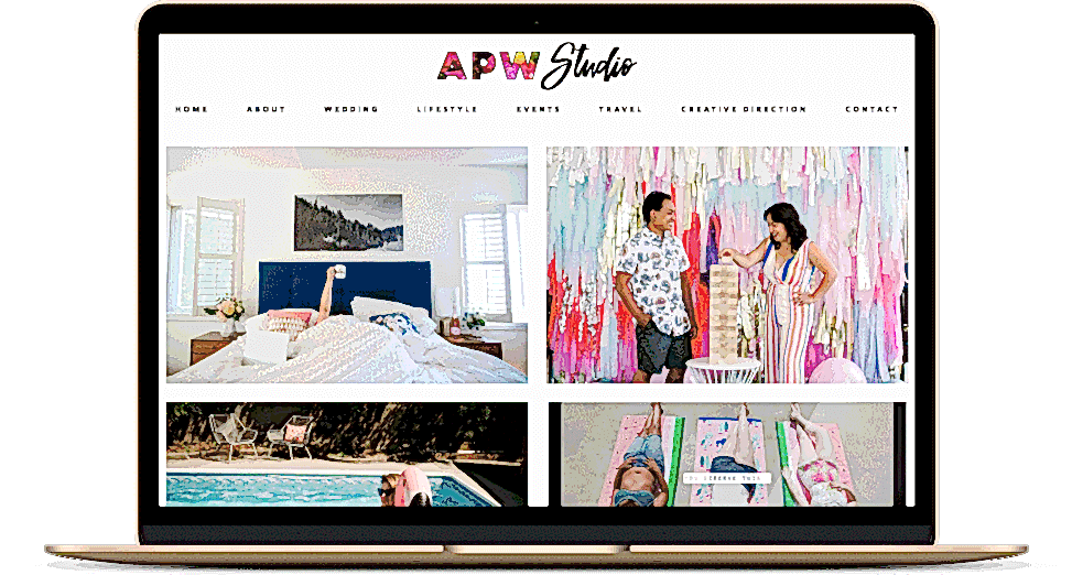 Laptop gif of APW Studio Squarespace site Lifestyle page