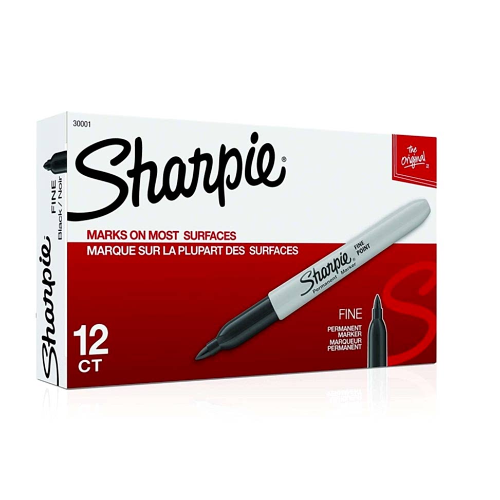 A 12 count box of sharpies
