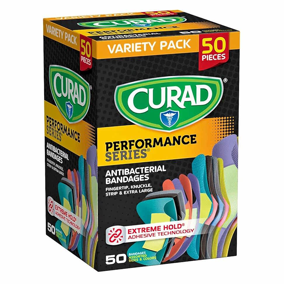 A box of Curad performance bandages