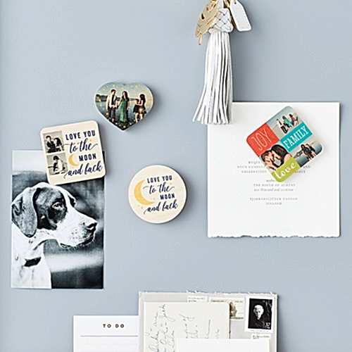 Magnet stockers with photos on them.