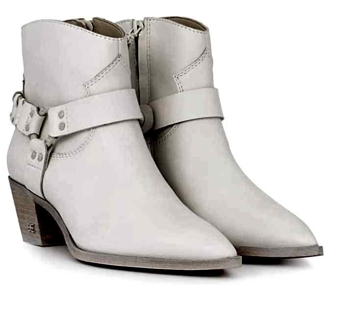 White motorcycle style boots.