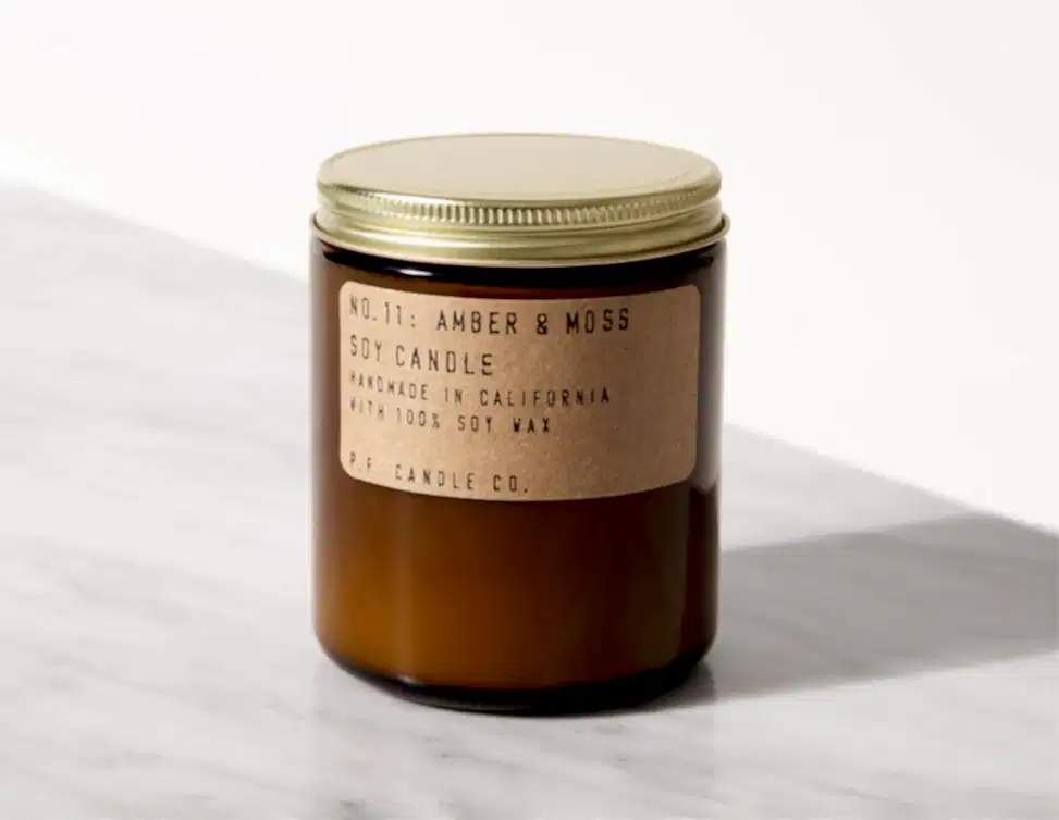 A soy wax candle in a jar.