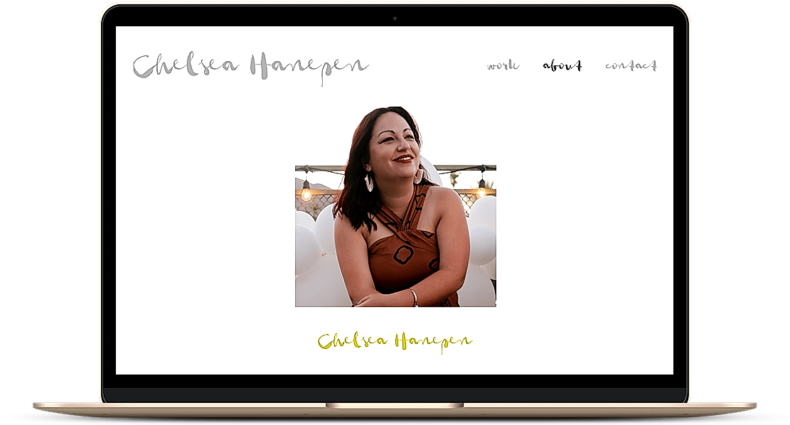 Laptop with Squarespace personal portfolio website image