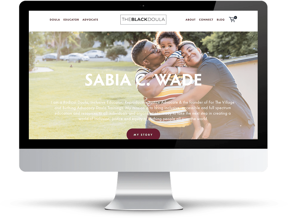 Screen shot of The Black Doula website.