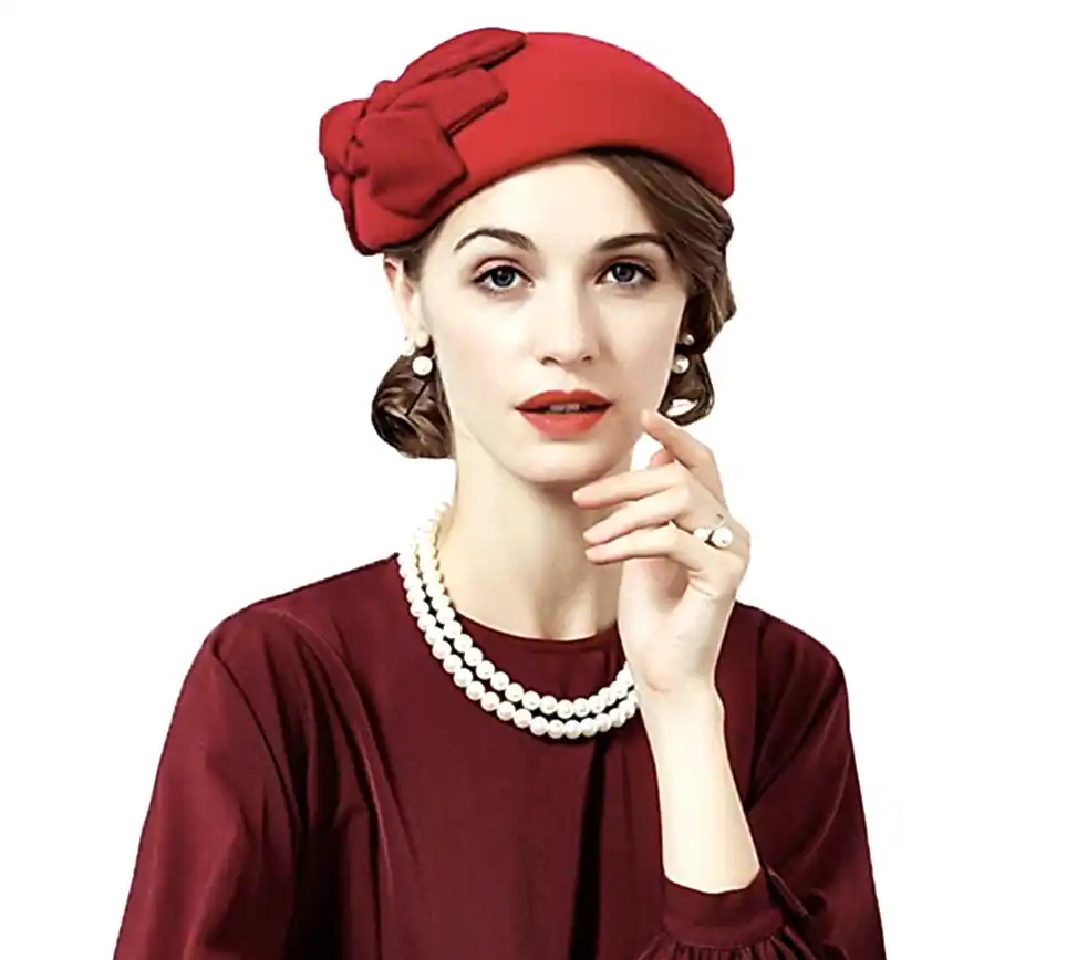 Wool pillbox vintage hat