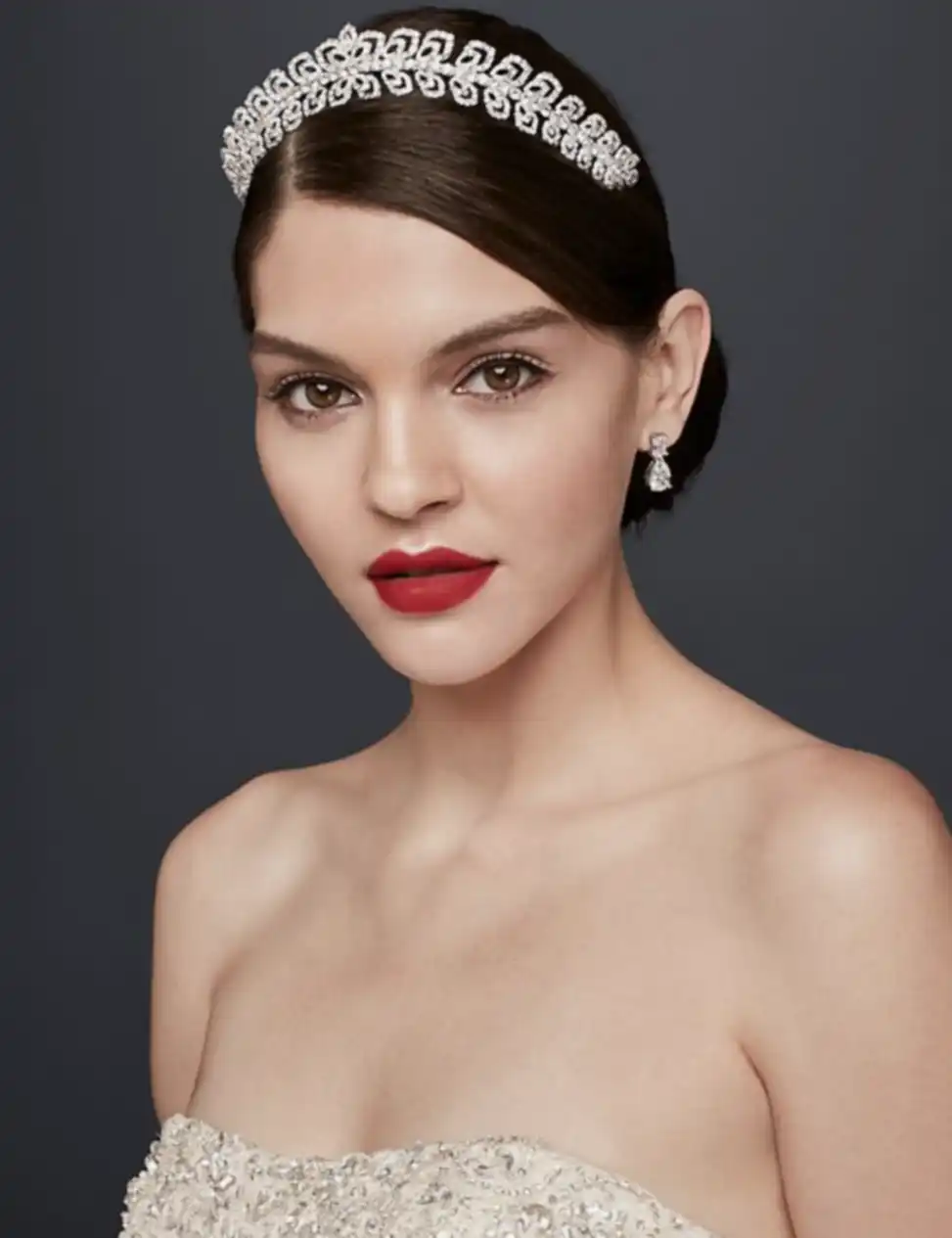 Deco leaf crystal tiara