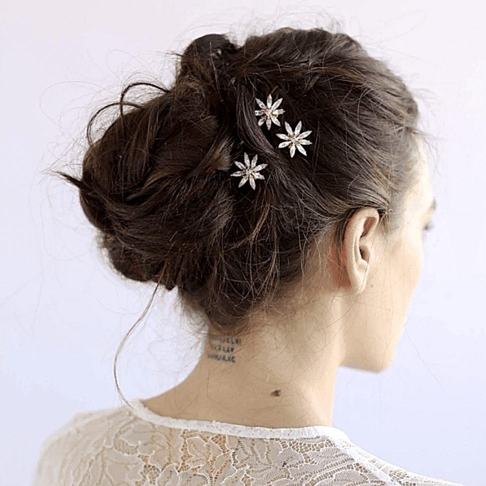 Mini crystal starburst bobby pins wedding headpiece