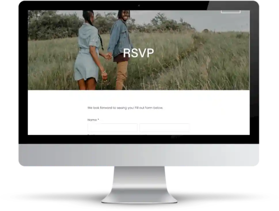 A wedding website RSVP page 
