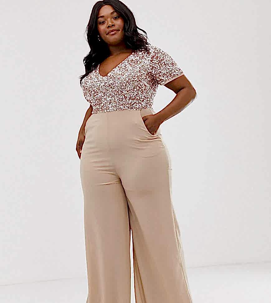 A two tone wedding jumpsuit.