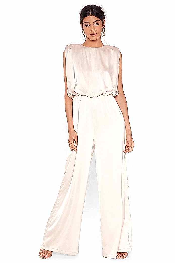 All satin fabric and this wedding jumpsuit feels as good as it looks.