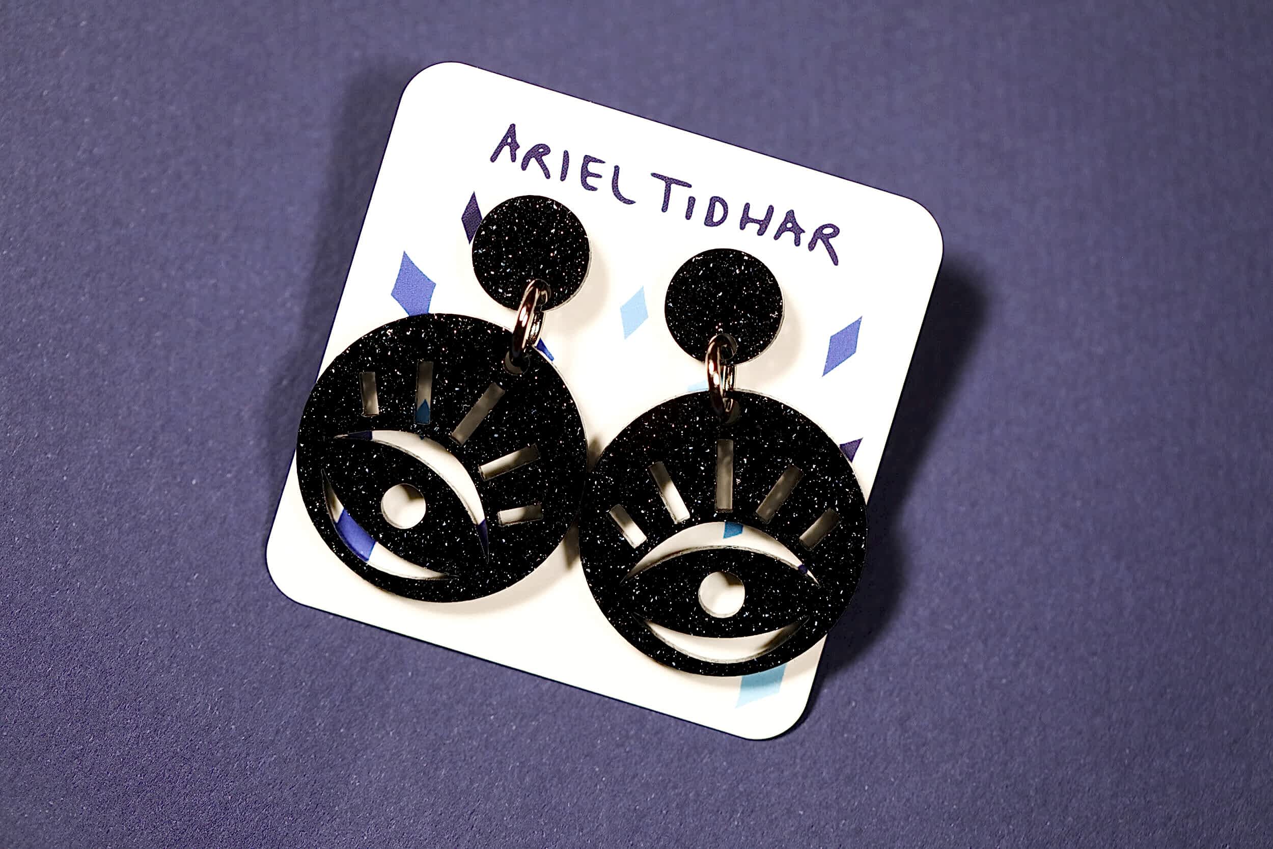 Black earrings by Ariel Tidhar