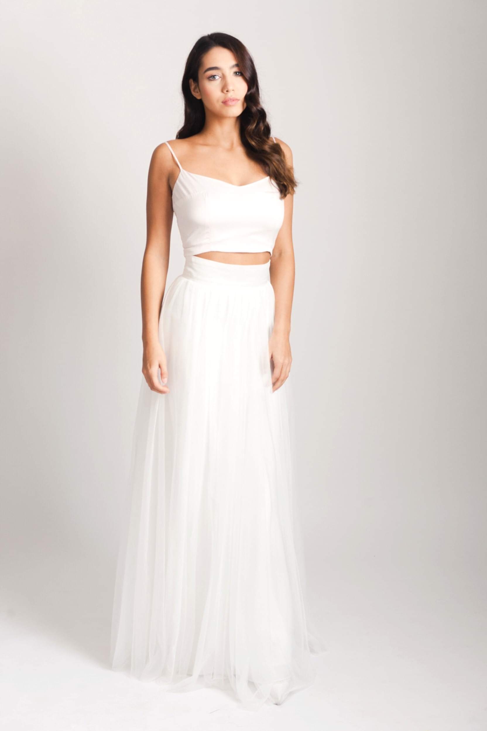 Tulle skirt wedding separates.