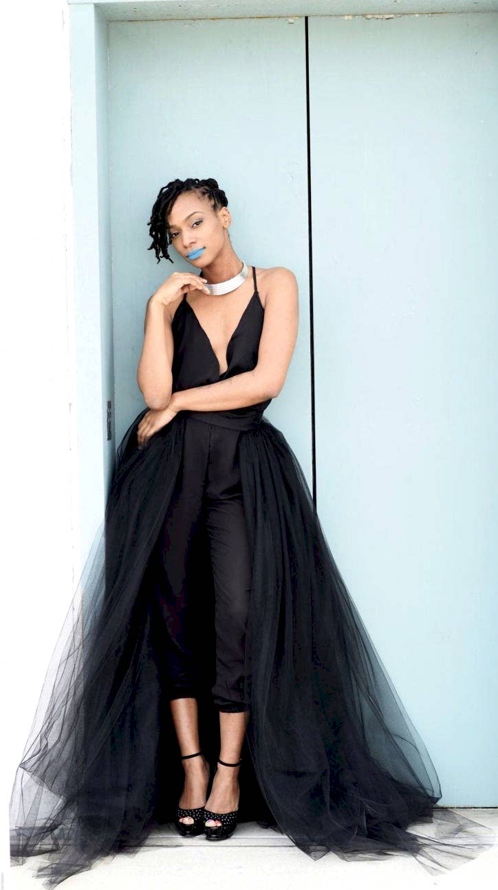 A black tulle skirt.