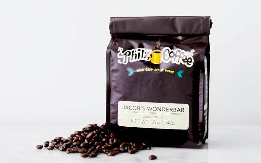 A bag of coffee beans
