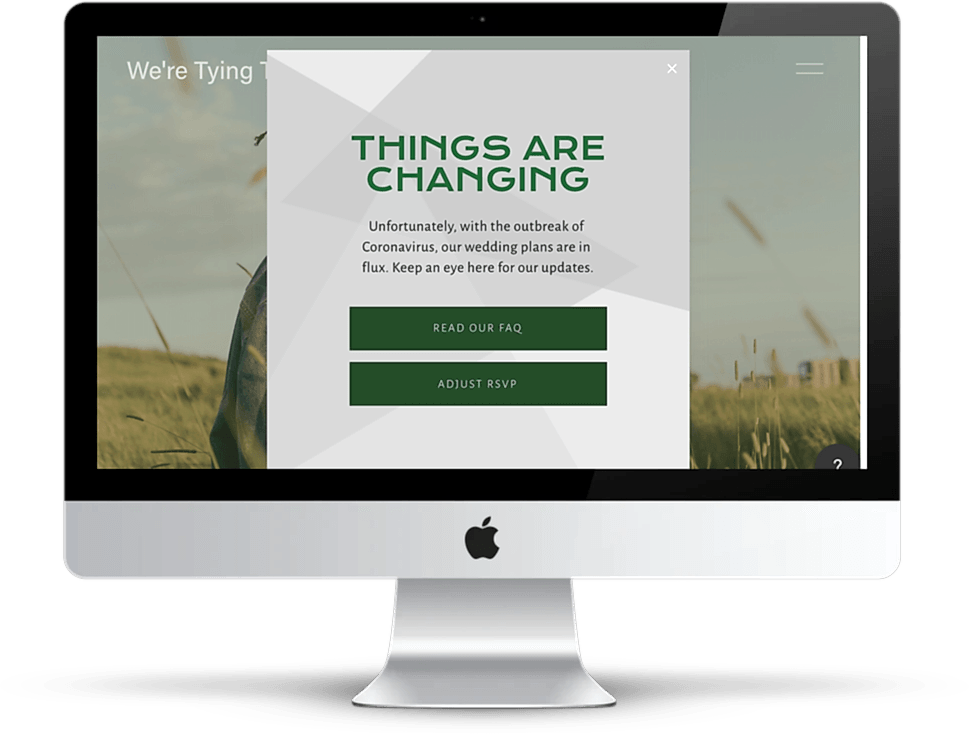 Screenshot of a website that says Things Are Changing.