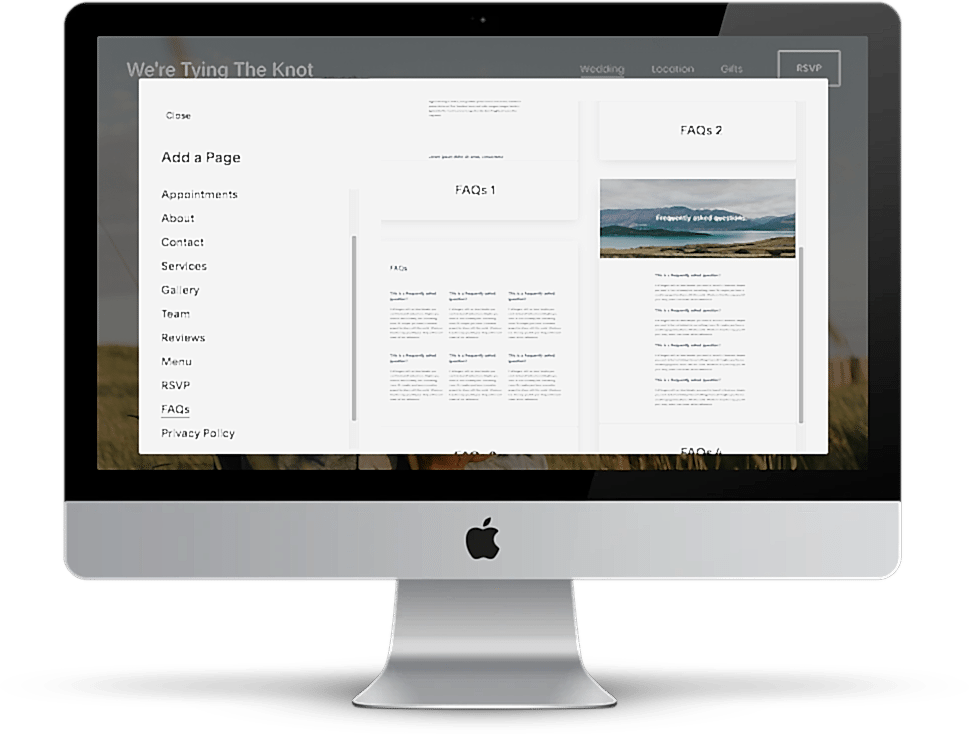 Screen shot of a Squarespace FAQ Page