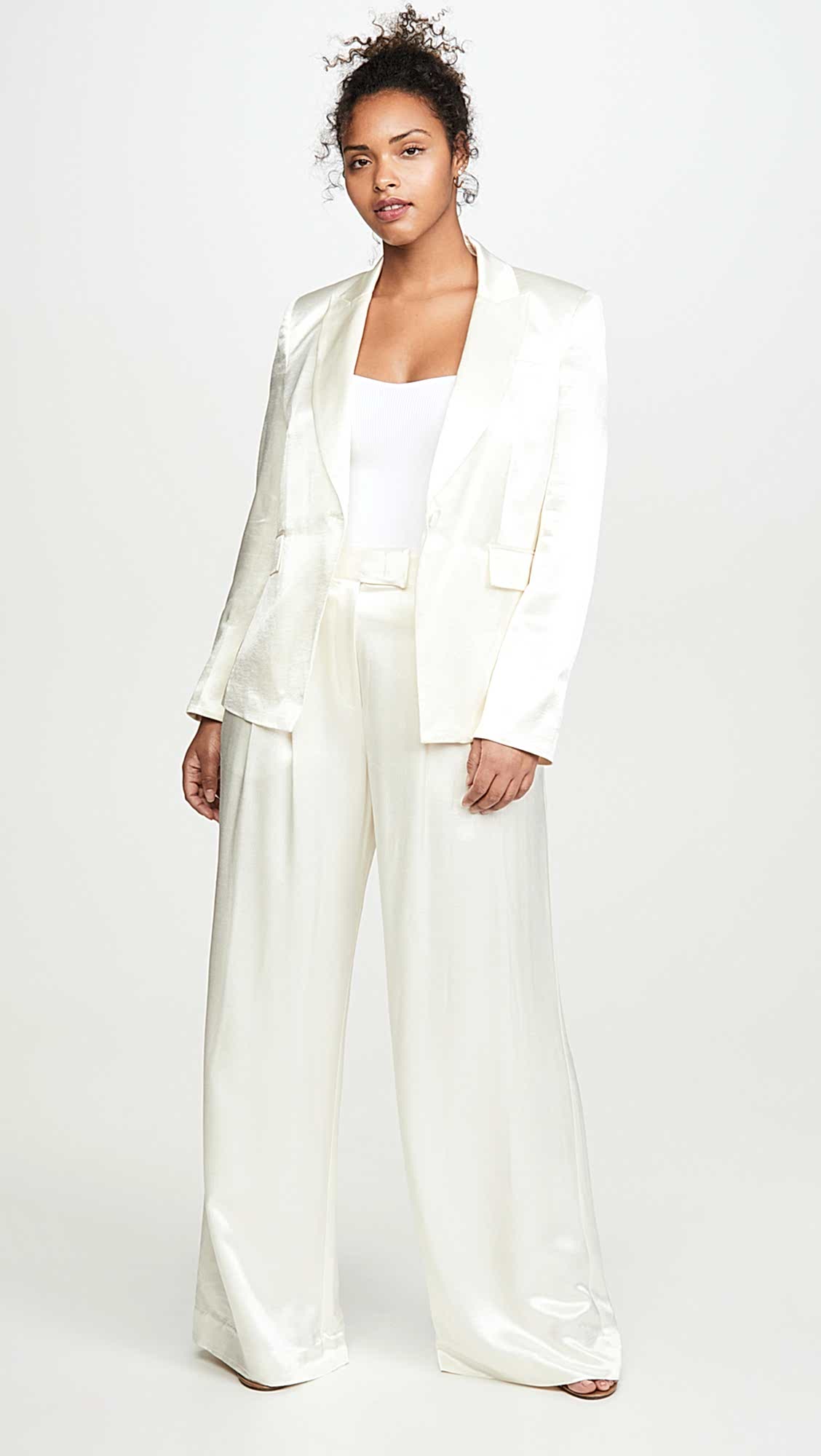 Satin wedding separates verging on pajamas.