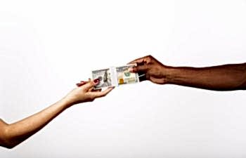 Money being handed off