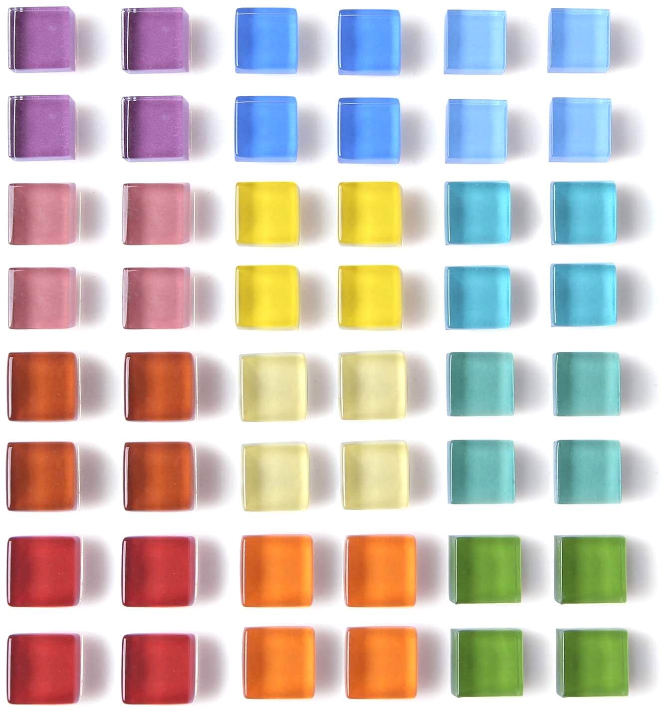 rainbow square glass magnets