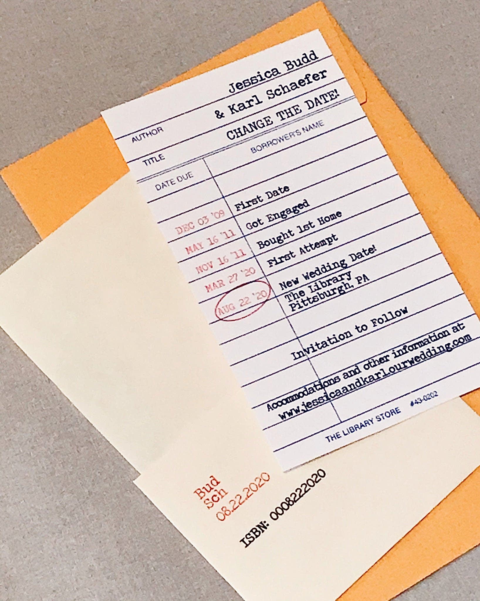 change the date cards that are designed to look like library check out cards