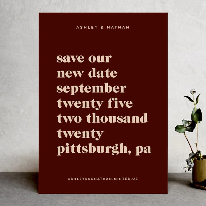 sienna orange and cream colored modern text card 