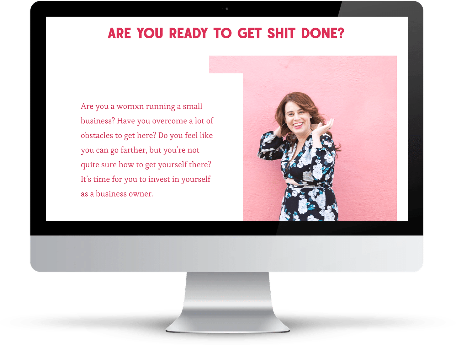 megkeene.com website hosted by Squarespace, open on a computer to services page