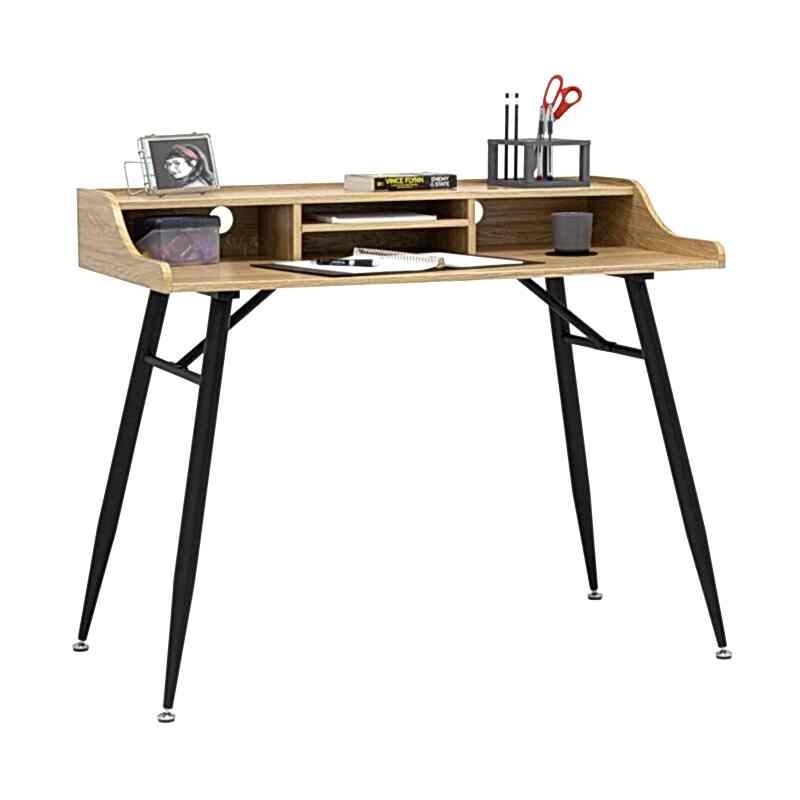 wood hutch desk with black legs