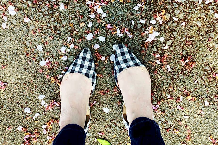 feet in flower petals