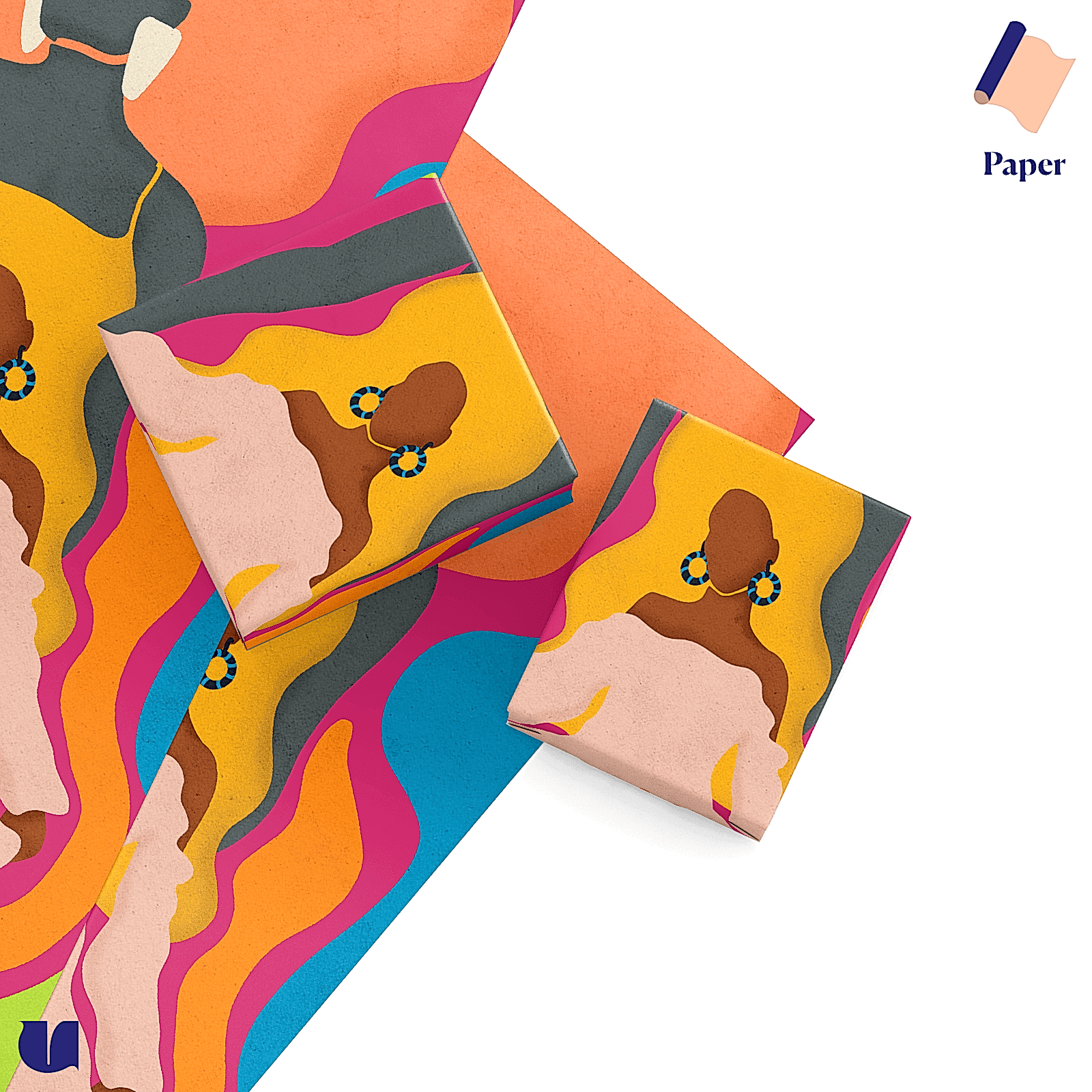 wrapping paper printed with blonde haired black woman