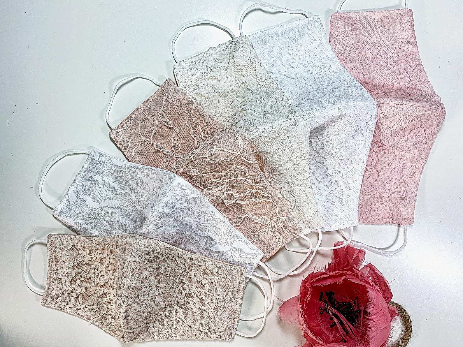 a set of various lace face masks