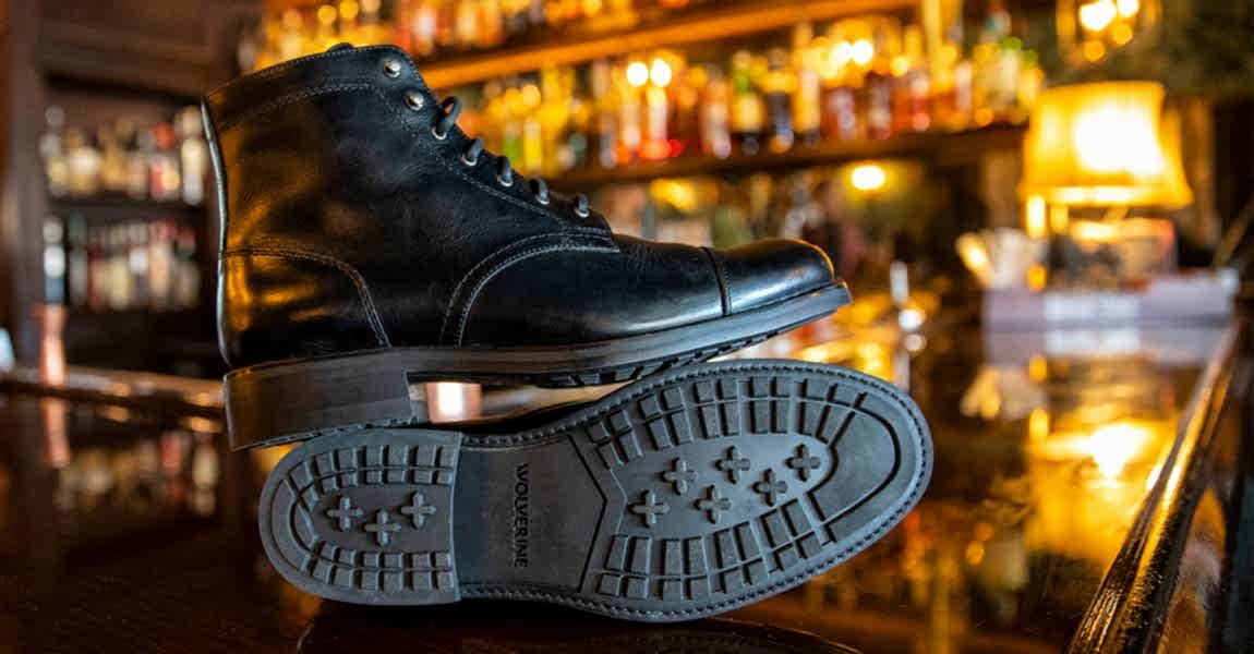 For the perfect leather anniversary gift: Black Leather lace up boots