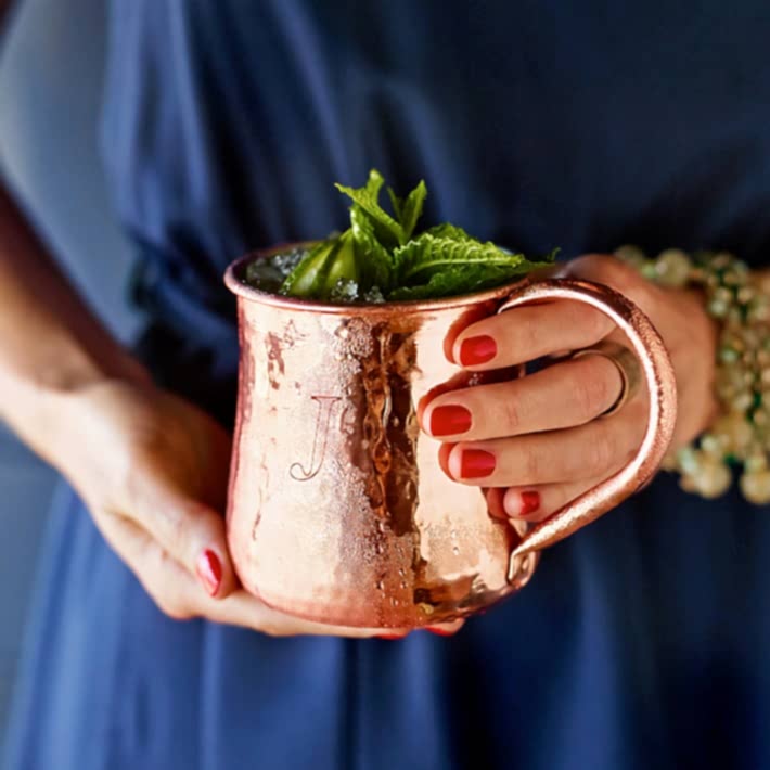 monogrammed copper mugs make for great anniversary gifts
