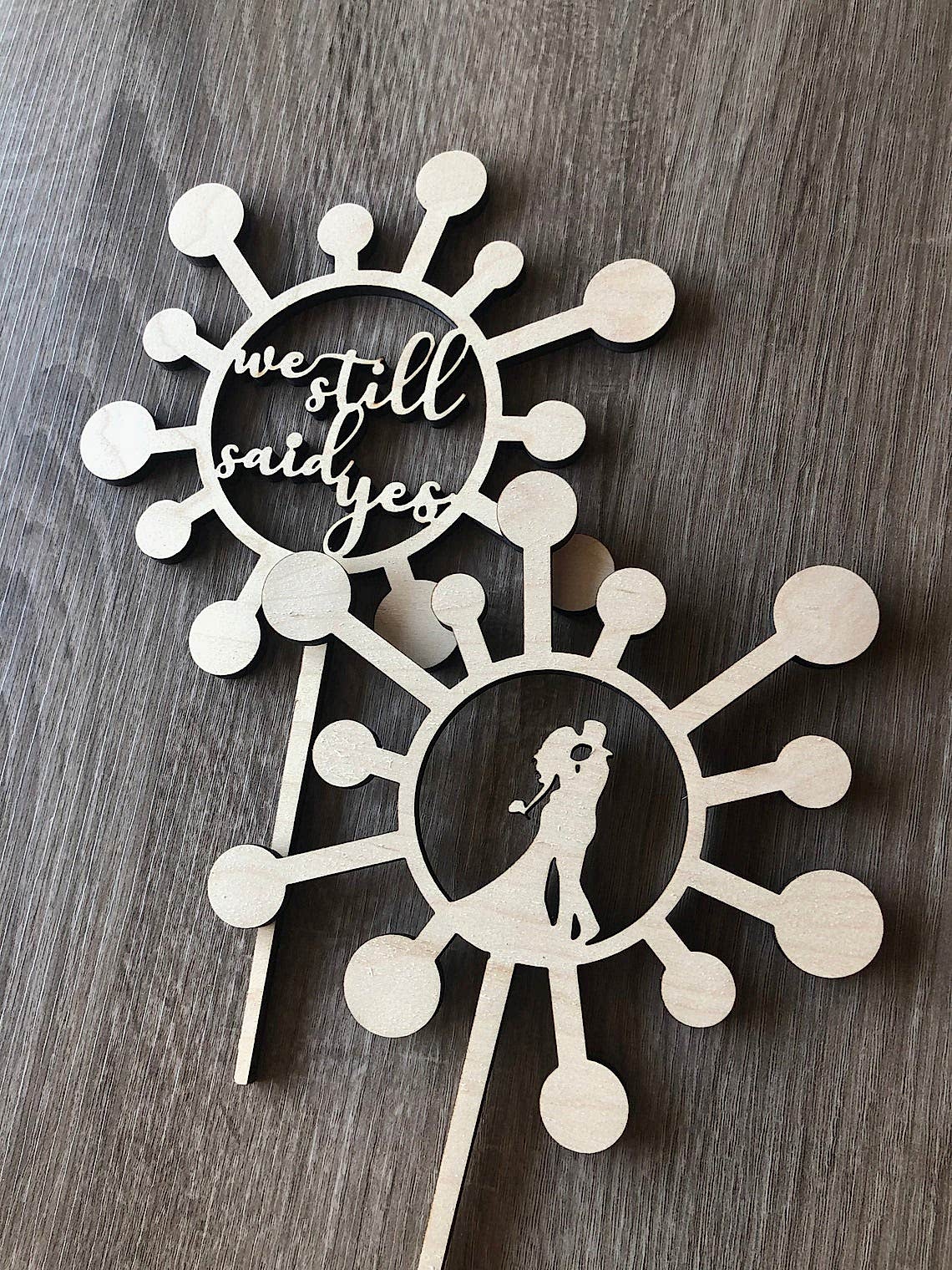 we still said yes wood cake topper
