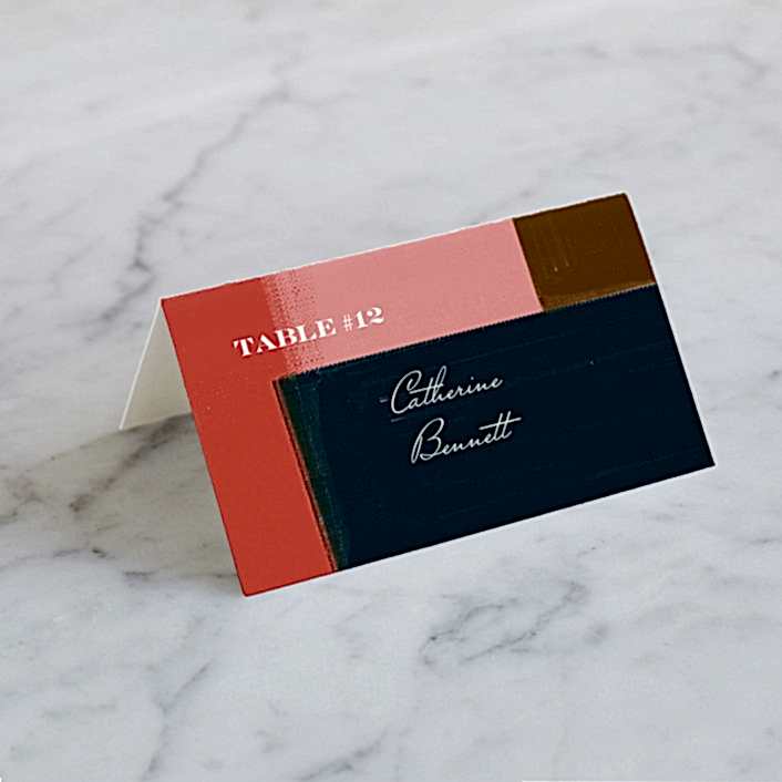 color blocked place cards