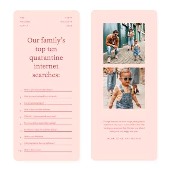 quarantine holiday card