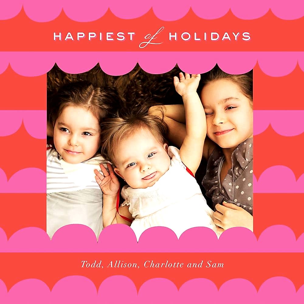 red and pink 2020 holiday cards