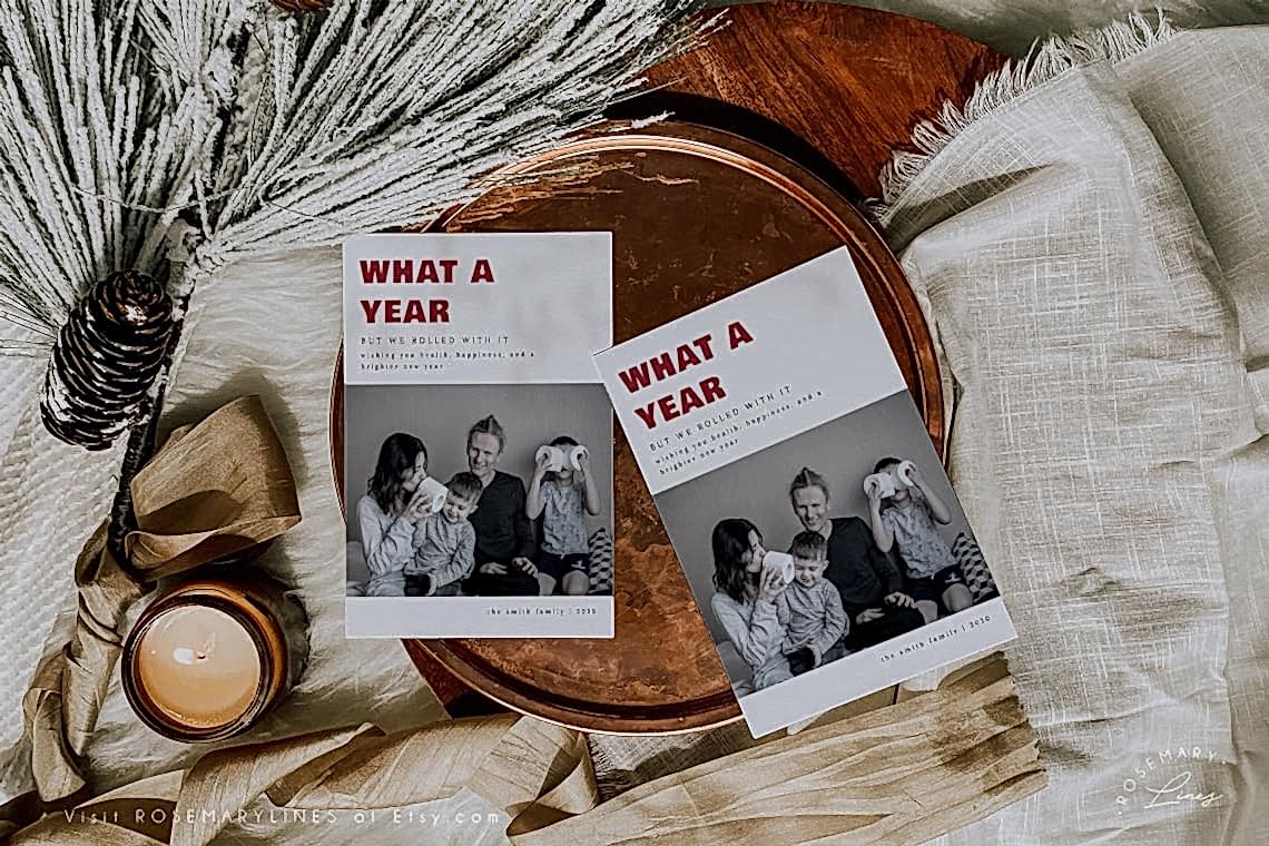 what a year customizable holiday card