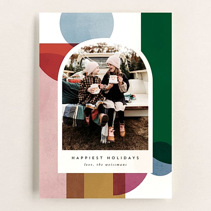 colorful card with arched frame
