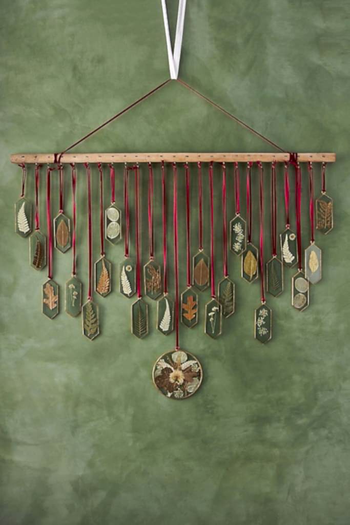 dried botanical ornament advent calendar