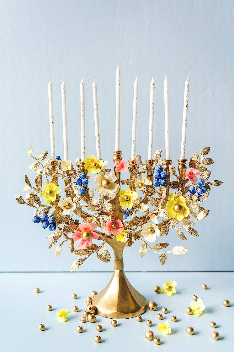 paper flower menorah