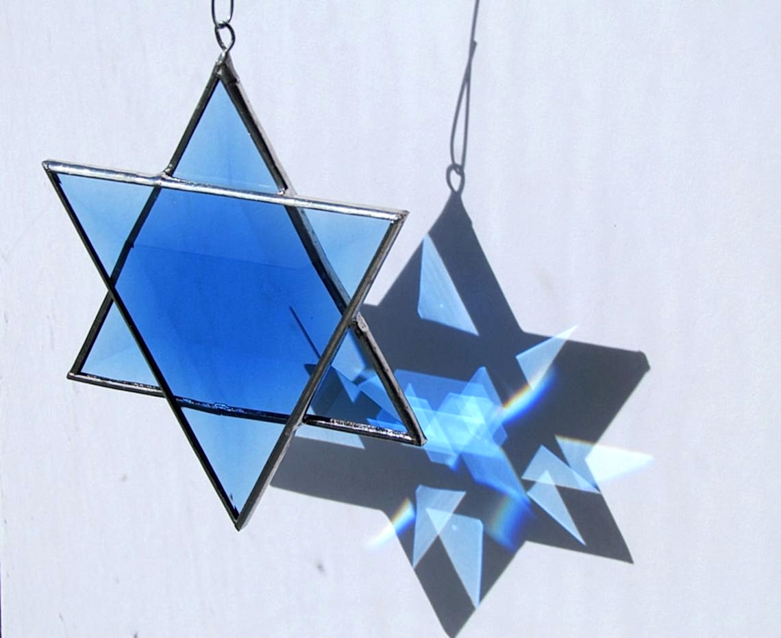 blue stained glass star of david