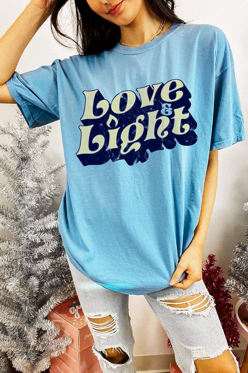 blue love and light t shirt