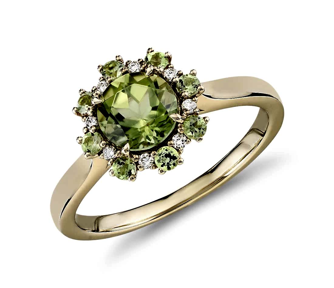 peridot halo ring