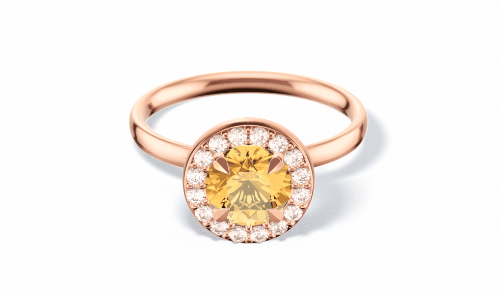 yellow sapphire glitter ring