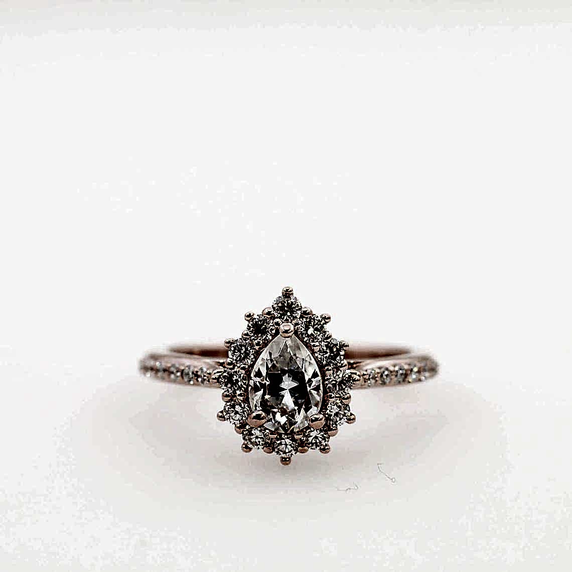 moissanite rose gold ring
